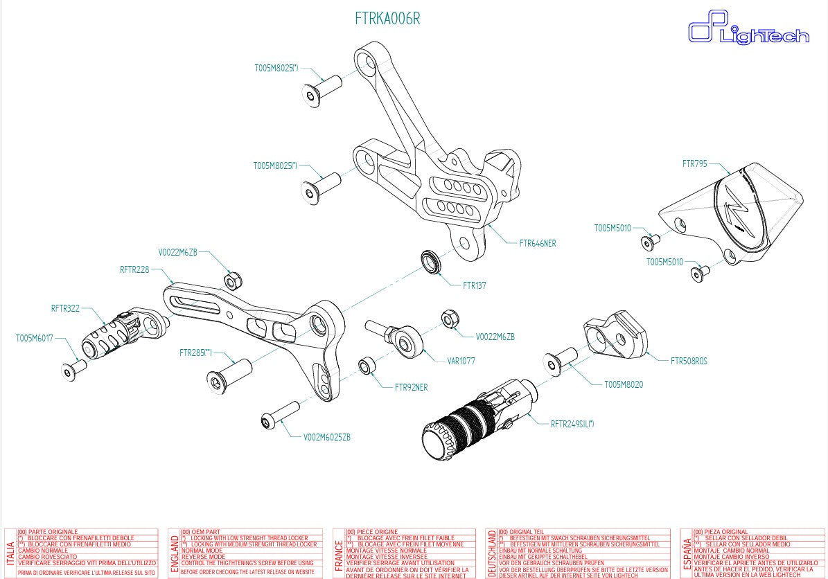 Voetsteun R LighTech Kawasaki ZX-10 R/RR (16-20) FTRKA006R 