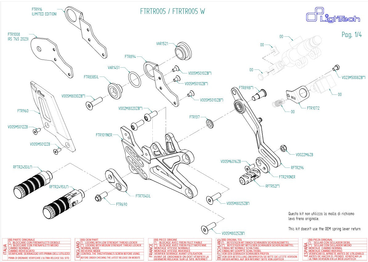 Fusie-installatie LighTech Triumph Street Triple 765 S / R / RS (17-25) FTRTR005 