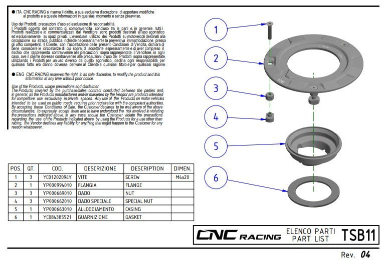 Tankdop CNC Racing Ducati Panigale V4/S (2025) TSB11 