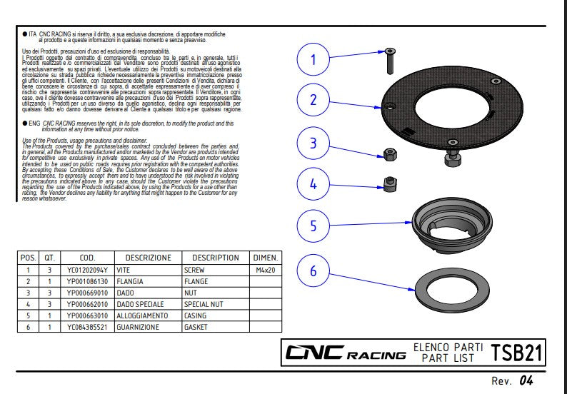 Tankdop Carbon Pramac Racing Limited Edition CNC Racing Ducati Panigale V4/S (2025) TSB21PR 