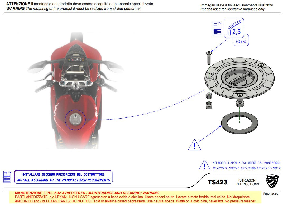 Tankdop met snelsluiting Pramac Racing Limited Edition CNC Racing Ducati Panigale V4/S (2025) TS423PR 
