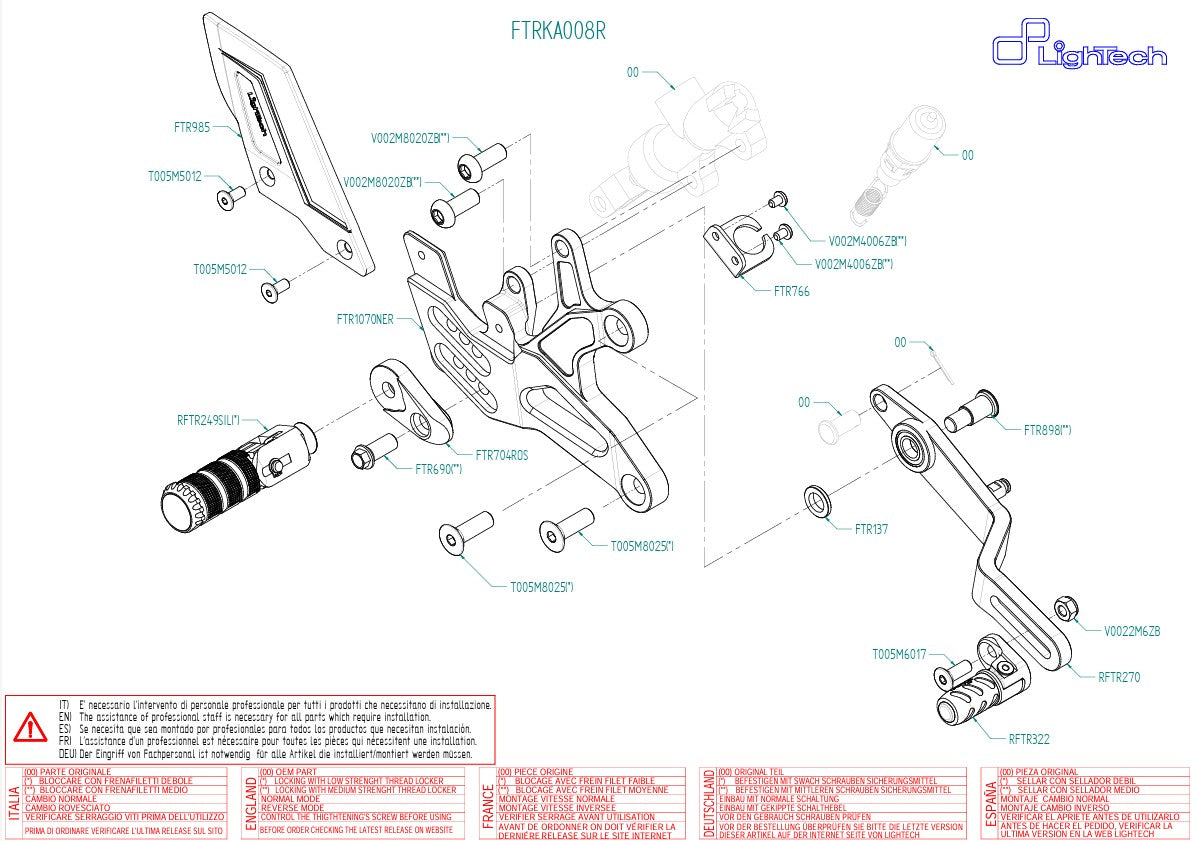 Voorste vering R LighTech Kawasaki ZX-6R/636/RR (05-25) FTRKA008R 
