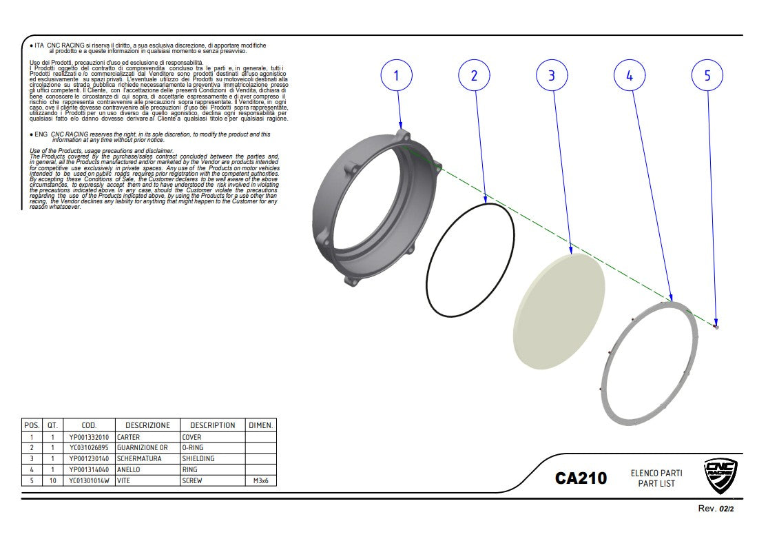 Transparante koppeling deksel Pramac Racing Limited Edition CNC Racing Ducati Panigale V4/S (2025) CA210PR 