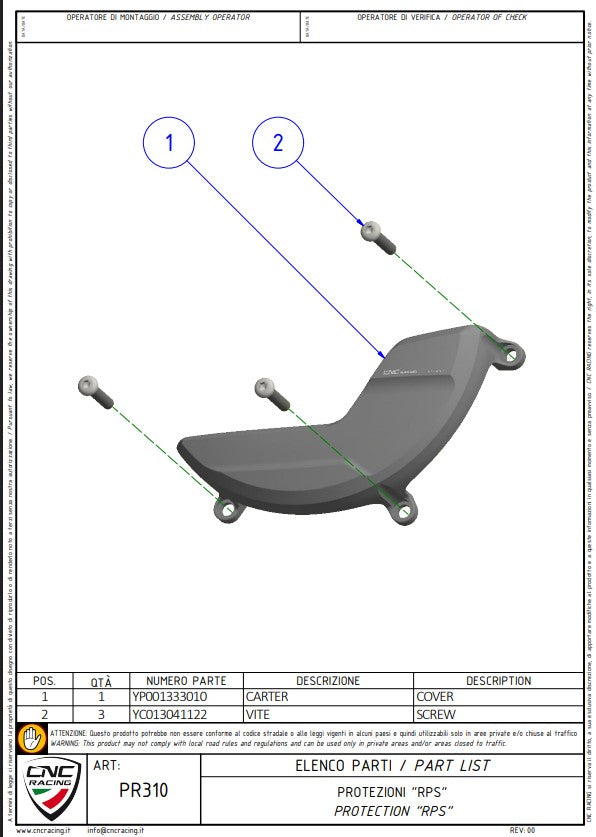 Aluminium Koppeling Beschermkap Bescherming CNC Racing Ducati Panigale V4/S (2025) PR310 