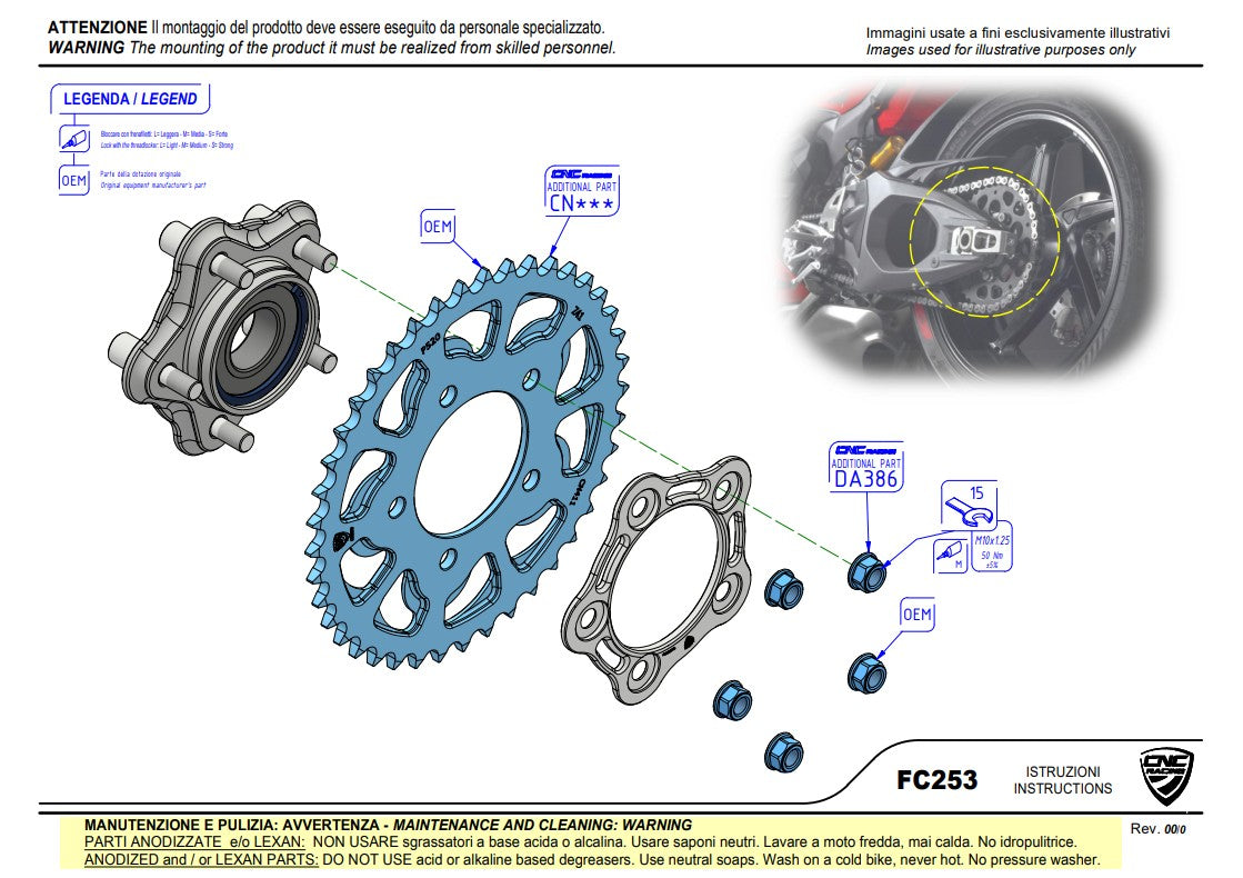 CNC Racing Kettingwieldrager Ducati Panigale V4/S (2025) FC253 