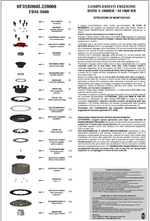 STM Droge koppeling Kit BMW M1000RR K66 (23-25) KTT-2700 