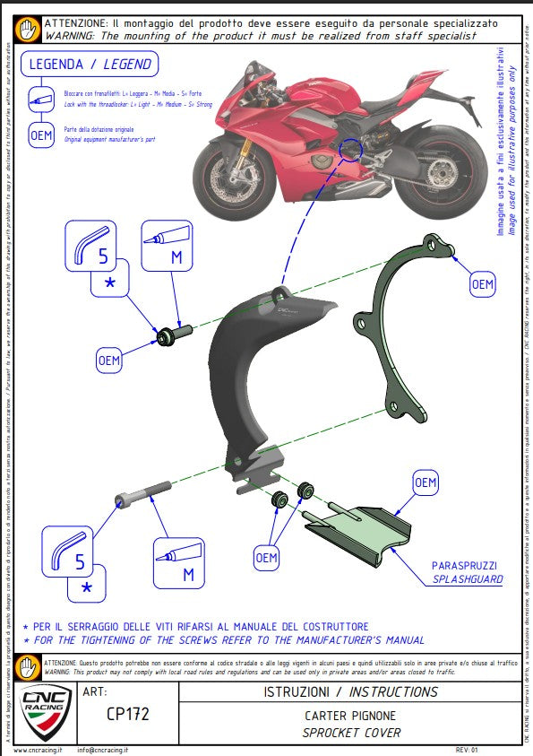 Ritzelafdekking Aluminium CNC Racing Ducati Panigale V4/S (2025) CP172 