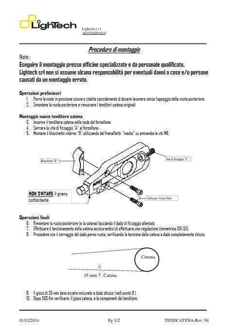 Kettenspanner LighTech Aprilia RSV4/Factory/R (09-14) TEAP001 