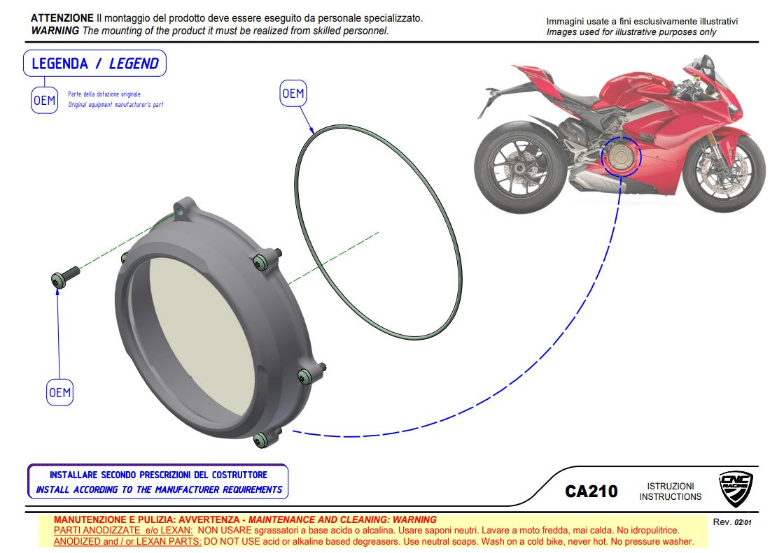 Transparante koppeling deksel Troy Bayliss Limited Edition CNC Racing Ducati Panigale V4/S (2025) CA210TB 