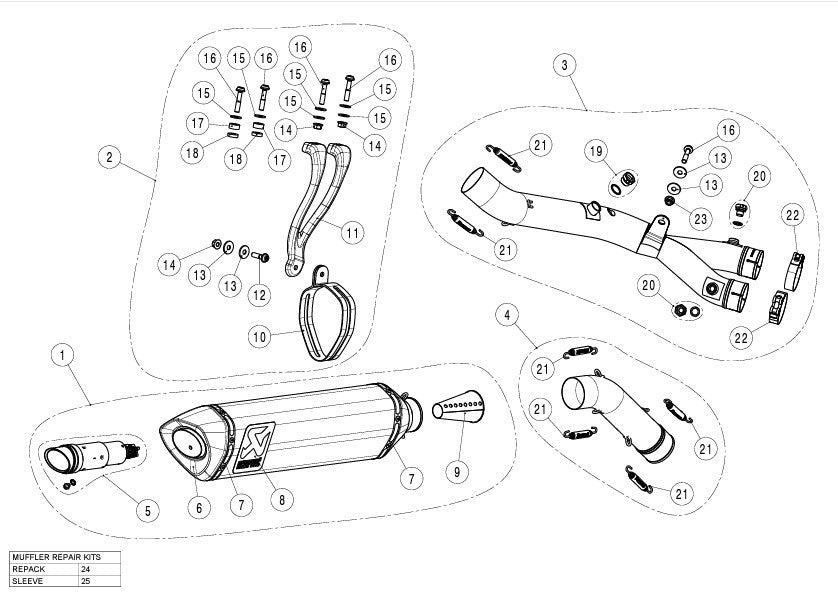 Akrapovic Track Day Set (Titanium) Yamaha YZF-R1/M (15-25) S-Y10SO19-RT/TD 