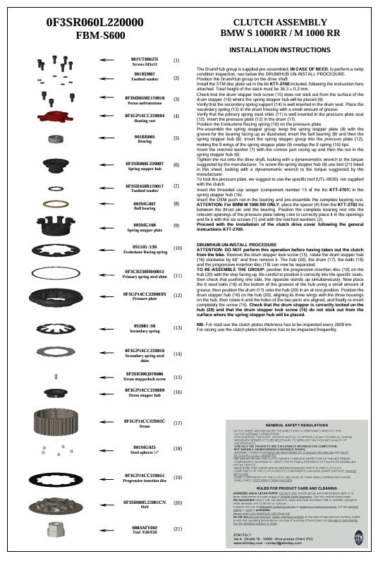 STM Droge koppeling Kit BMW M1000RR K66 (23-25) KTT-2700 