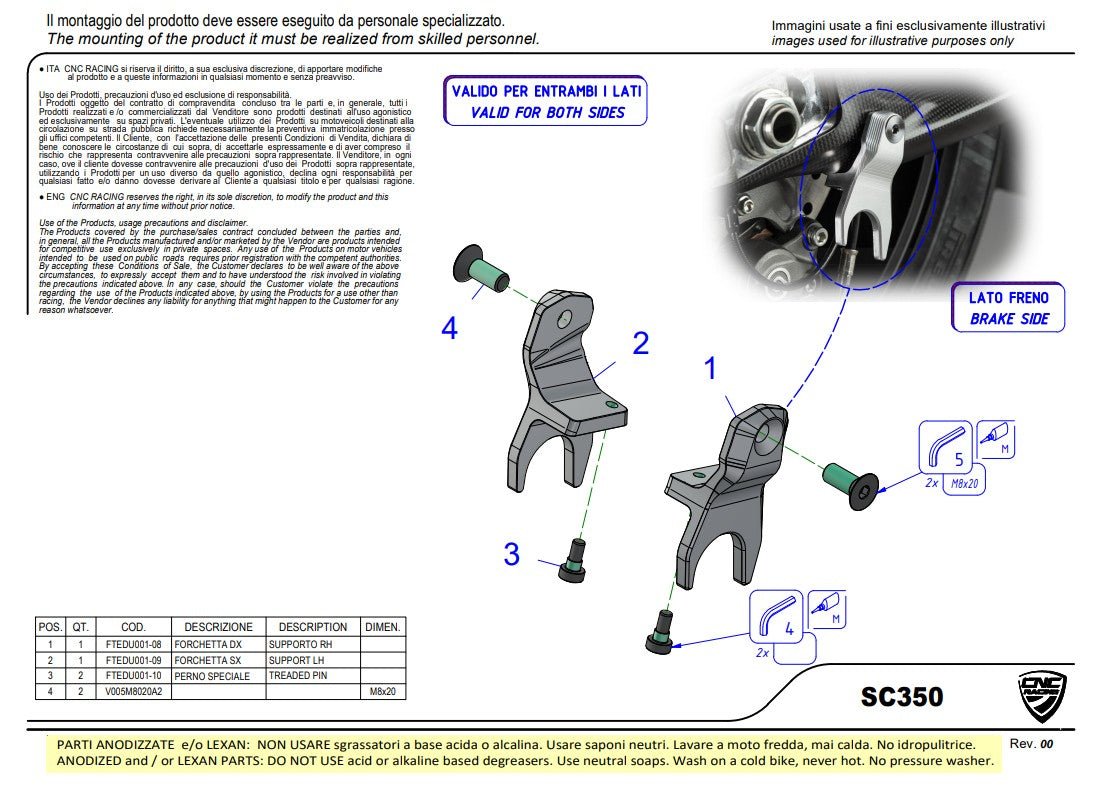 Standaardopnamen CNC Racing Ducati Panigale V4/S (2025) SC350 