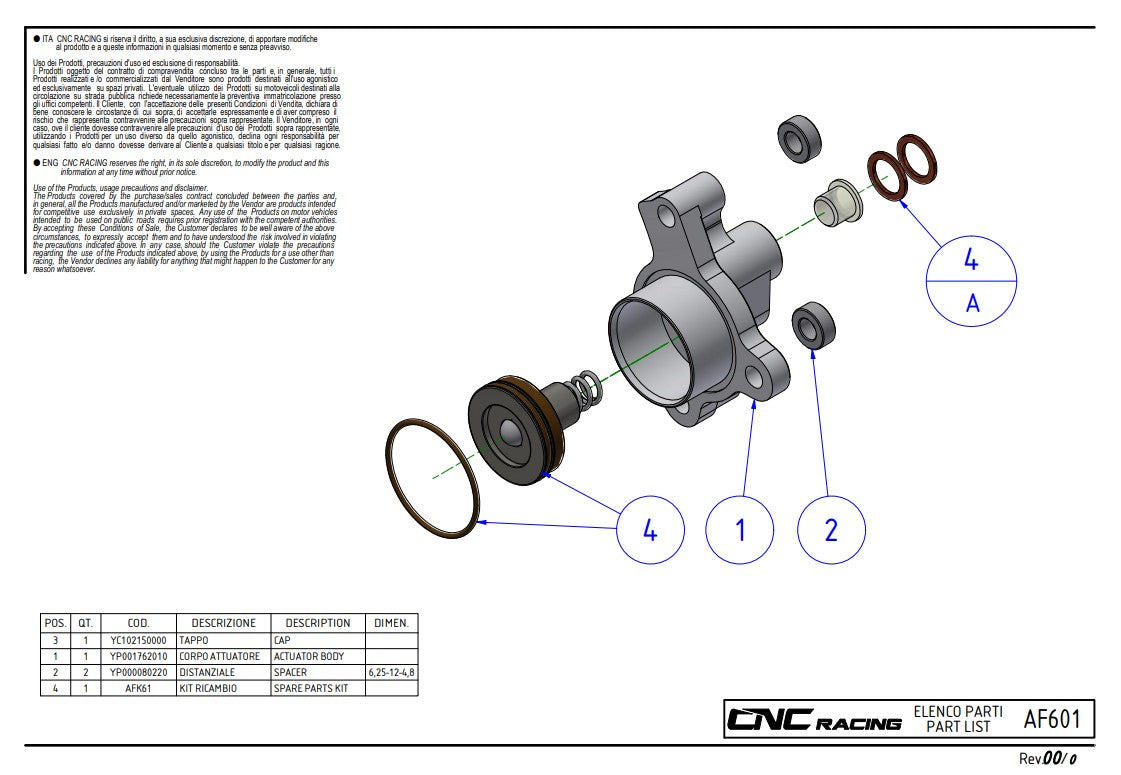 Koppeling cilinder CNC Racing Ducati Panigale V4/S (2025) AF601 