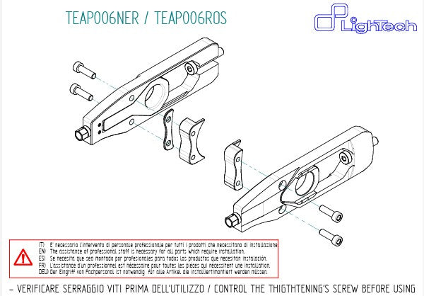 Kettenspanner achterconfiguratie LighTech Aprilia RSV4/RR/1100 Factory (21-25) TEAP006 