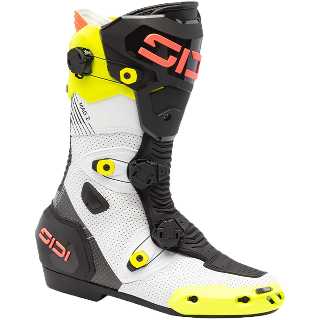 Sidi MAG 2 Air motorlaarzen Fluo Geel / Koraalrood - 390 