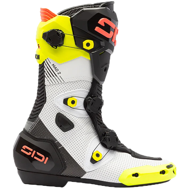Sidi MAG 2 Air motorlaarzen Fluo Geel / Koraalrood - 390 