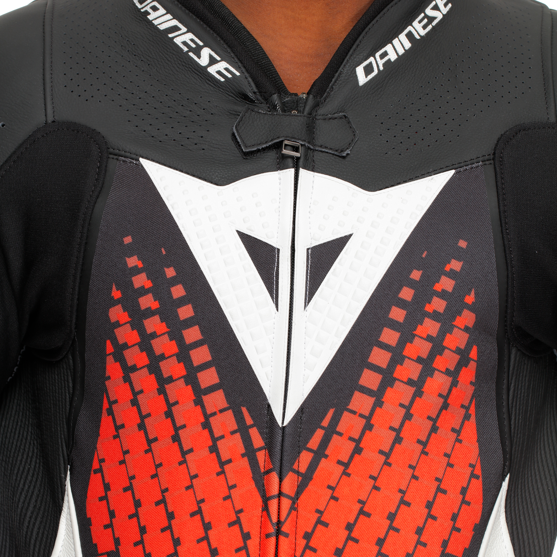 Dainese Laguna Seca 6 Eendelige leren raceoverall – Geperforeerde racepak | Heren | Wit/Rood 