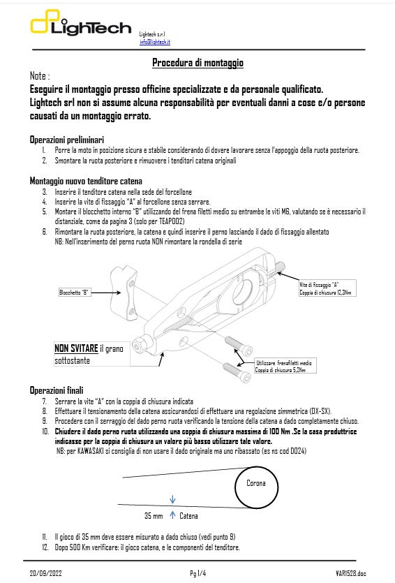Kettenspanner LighTech Honda CBR 1000 RR SC59 (08-16) TEHO002 