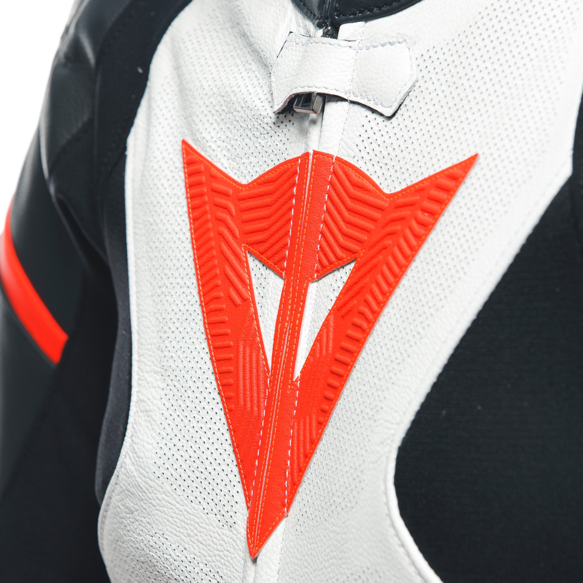 Dainese Grobnik Lady Eendelige Leren Pak – Geperforeerd Racesuit | Vrouwen | Wit/Rood 