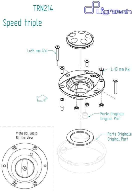 Tankdop schroefdop LighTech Triumph Street Triple 765 S / R / RS (17-25) TRN214 
