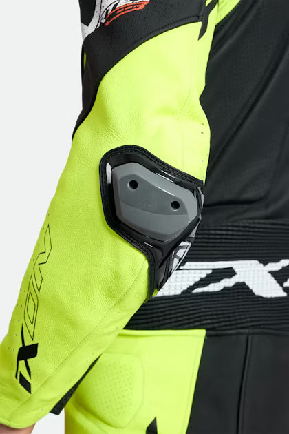 IXON Vortex 3 one-piece Leren pak – Geperforeerd racepak | Heren | Zwart/Neon Geel 