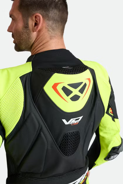IXON Vortex 3 one-piece Leren pak – Geperforeerd racepak | Heren | Zwart/Neon Geel 