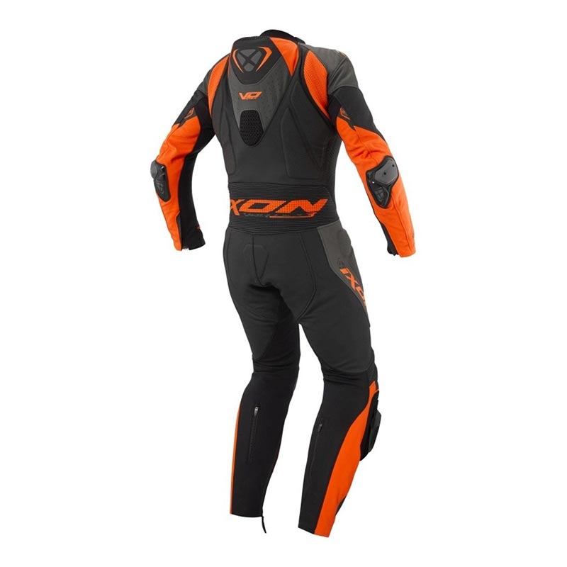 IXON Vortex 3 Einteiler Leren pak – Geperforeerde raceoverall | Heren | Zwart/Antraciet/Oranje 
