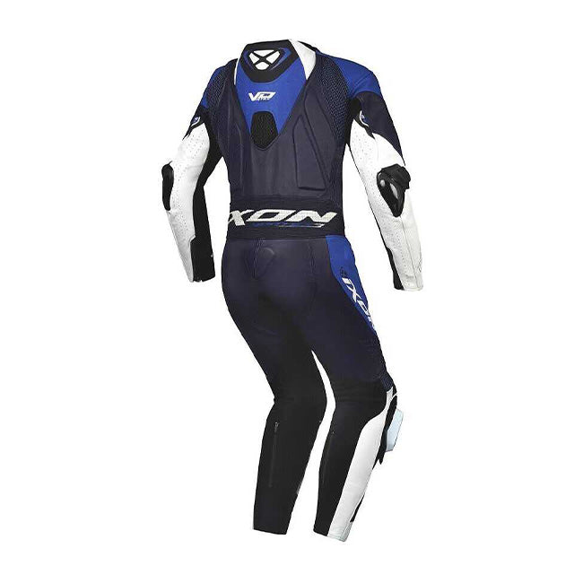 IXON Vortex 3 Einteiler Leren pak – Geperforeerde raceoverall | Heren | Wit/Grijs/Blauw 