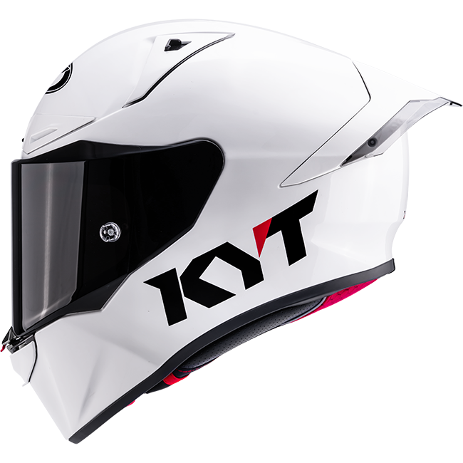 KYT R1R Racing Helm Plain wit glans Y6R100W3 