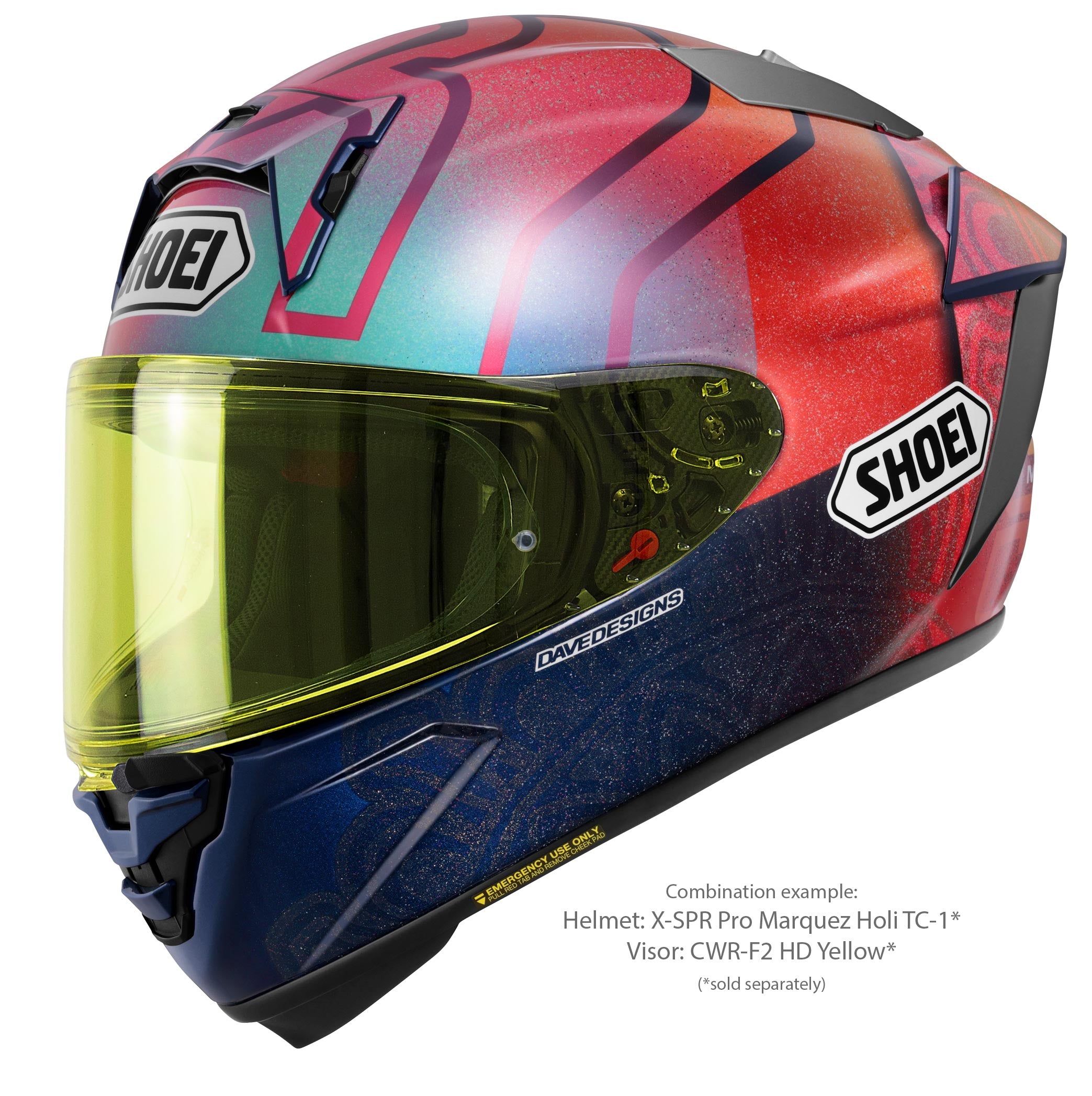 Shoei vizier X-SPR PRO (CWR-F2PN) Hoge Definitie Geel 