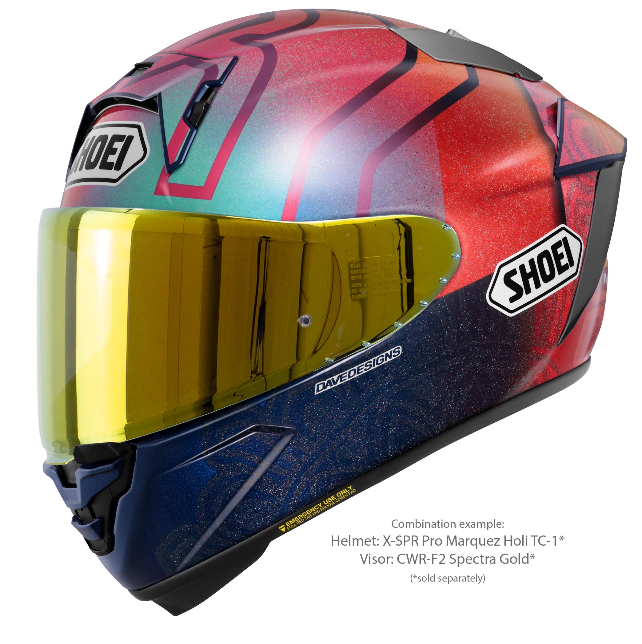 Shoei vizier X-SPR PRO (CWR-F2PN) Goud Spiegelend 