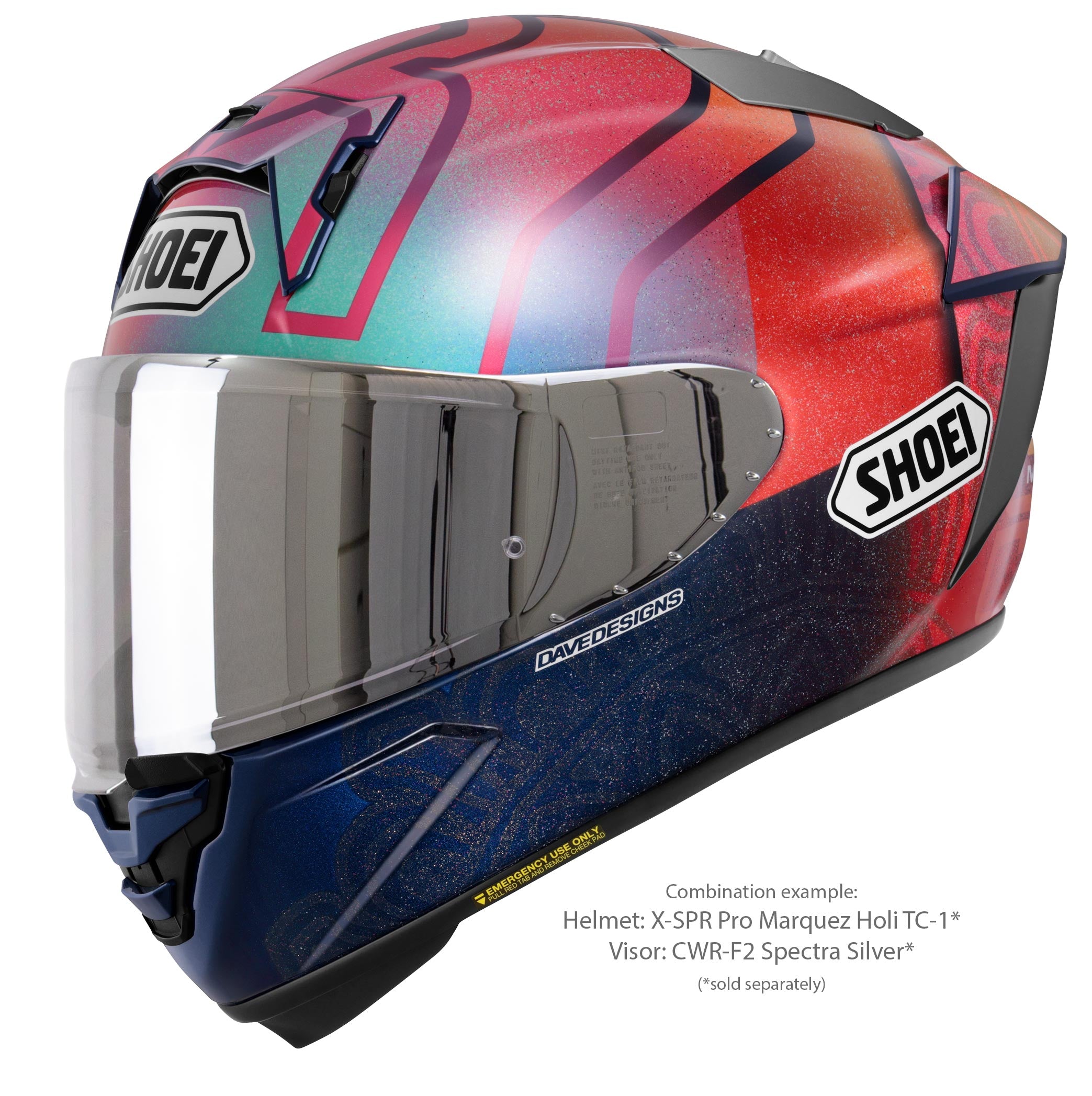 Shoei vizier X-SPR PRO (CWR-F2PN) Zilver Gespiegeld 
