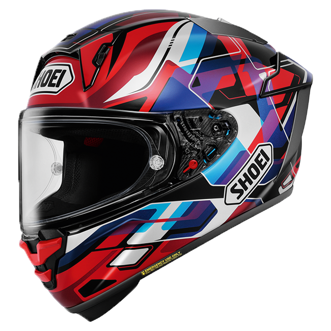 Shoei X-SPR PRO Helm Valion TC-10 Rood / Blauw / Paars 
