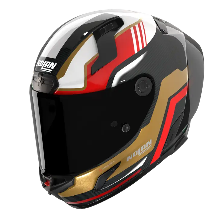 Nolan X-804 RS Helm Ultra Carbon Piega Goud/Rood/Groen 367 