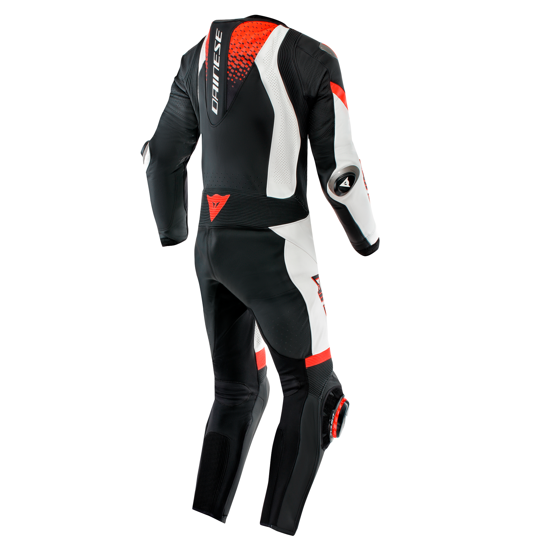 Dainese Laguna Seca 6 Eendelige leren raceoverall – Geperforeerde racepak | Heren | Wit/Rood 