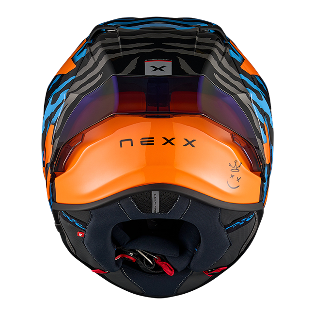 Nexx X.R3R Helm Ziger Carbon Oranje Blauw 01XR323513169 