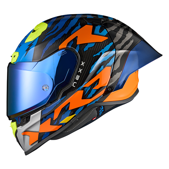 Nexx X.R3R Helm Ziger Carbon Oranje Blauw 01XR323513169 