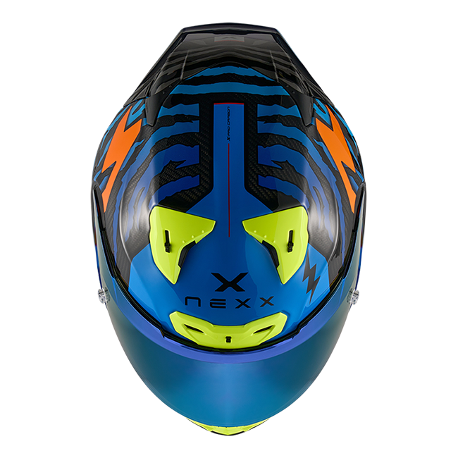 Nexx X.R3R Helm Ziger Carbon Oranje Blauw 01XR323513169 