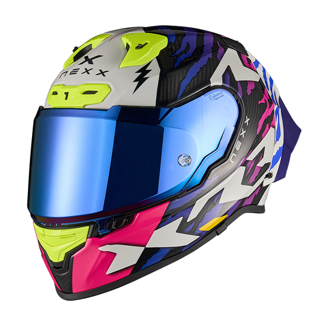 Nexx X.R3R Helm Ziger Carbon Paars Blauw 01XR323513377 