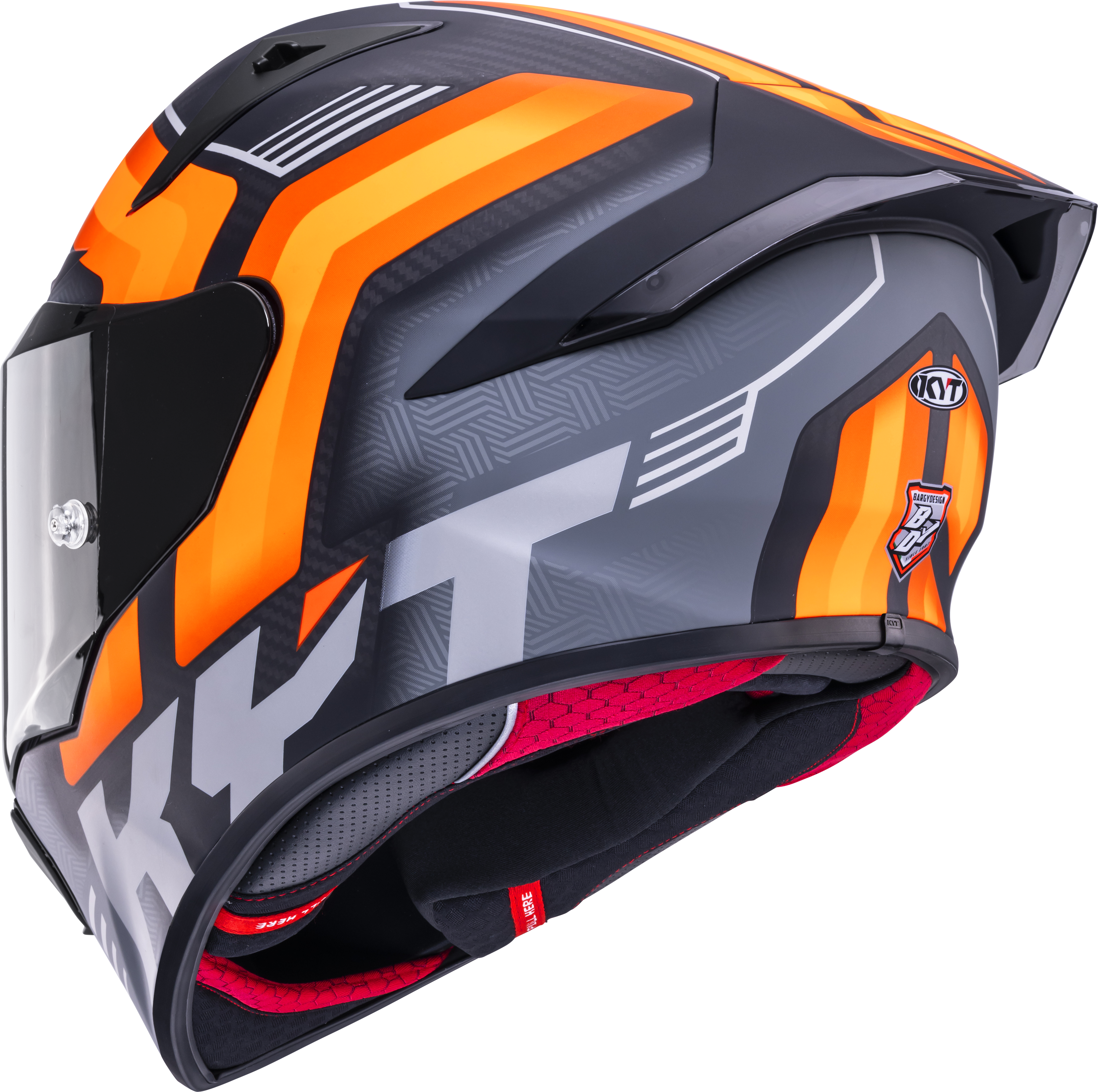 KYT R1R Racing Helm Carbon Accelerator Matt Oranje Y6R10001 