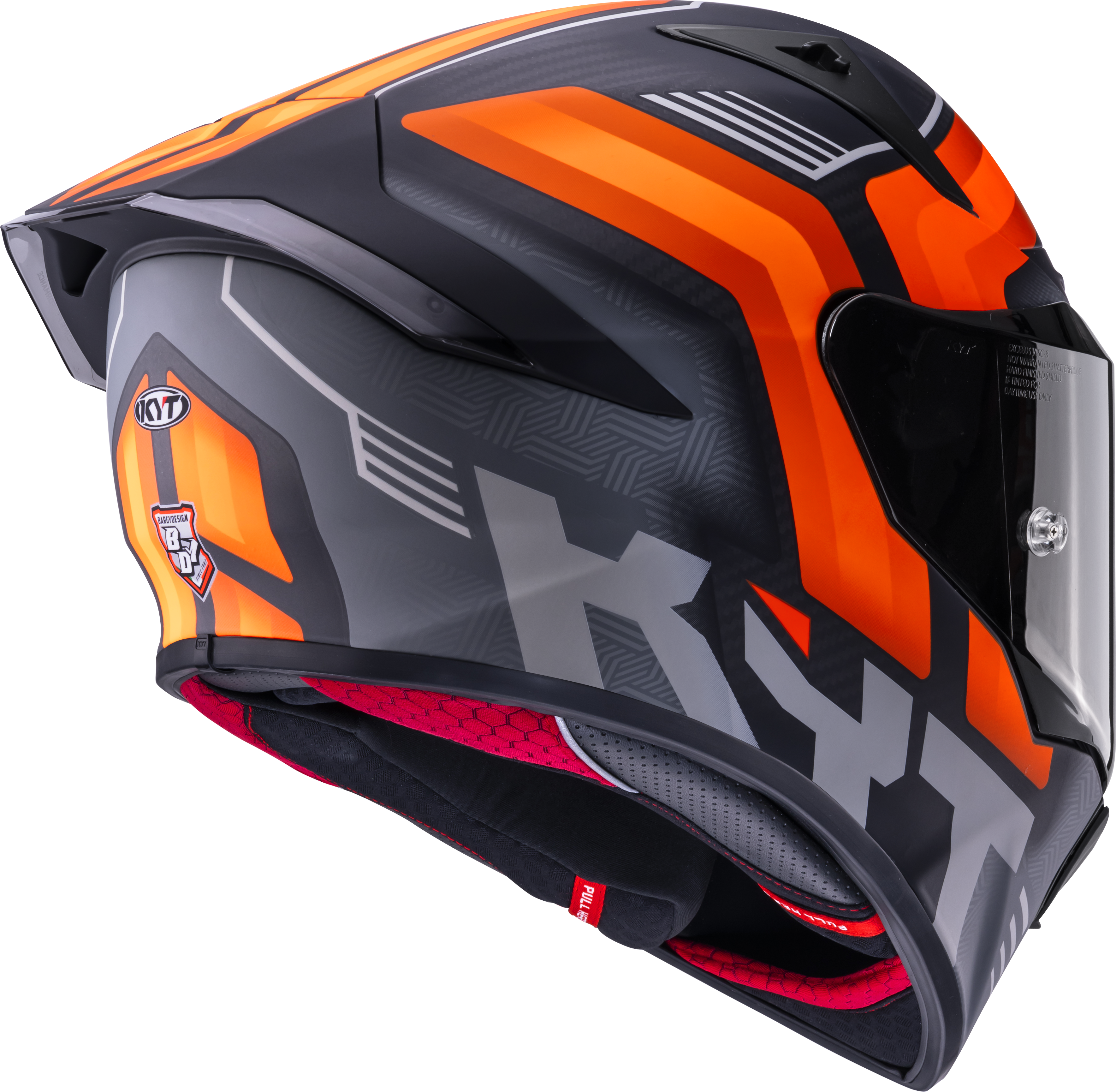 KYT R1R Racing Helm Carbon Accelerator Matt Oranje Y6R10001 