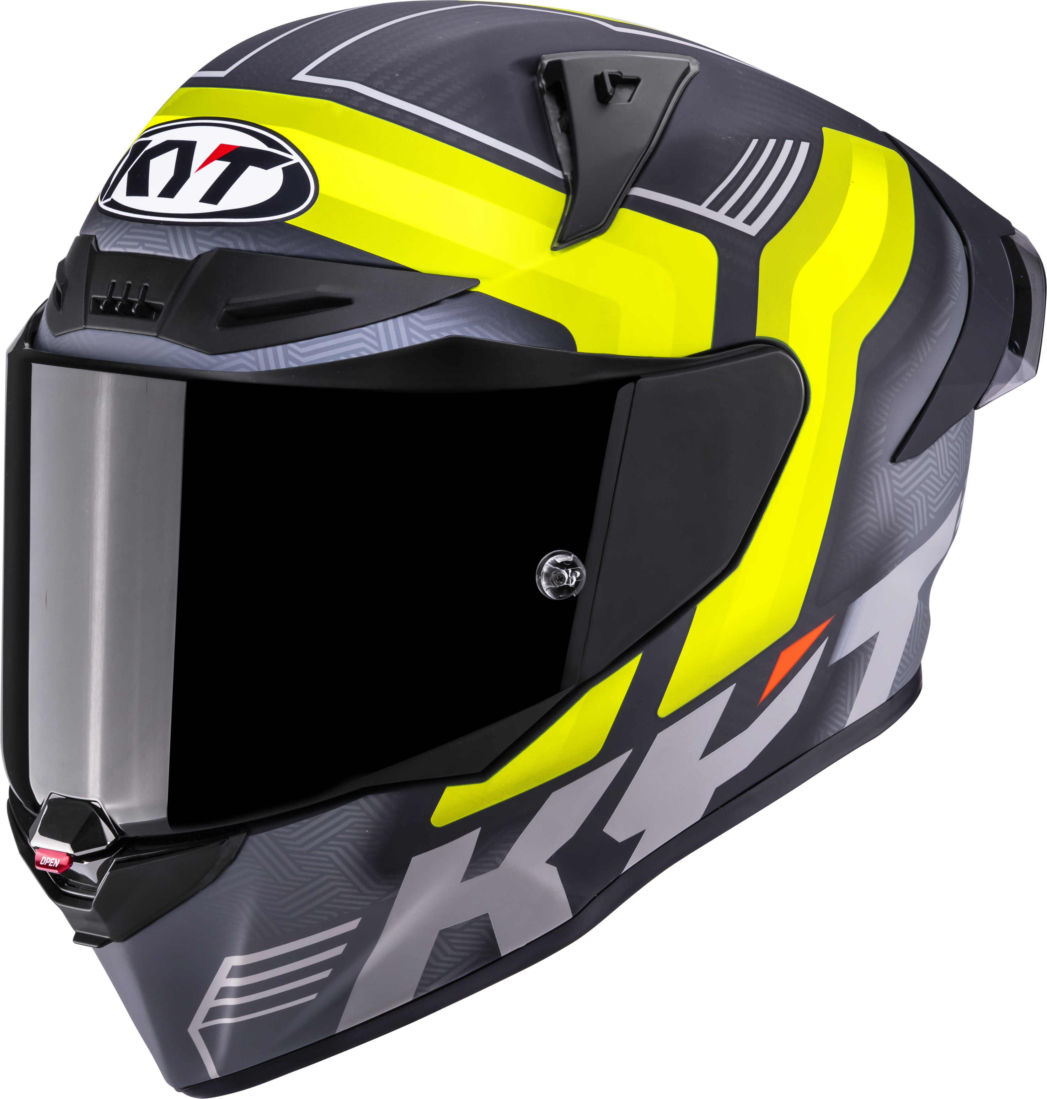 KYT R1R Racing Helm Carbon Accelerator Geel Y6R10010 