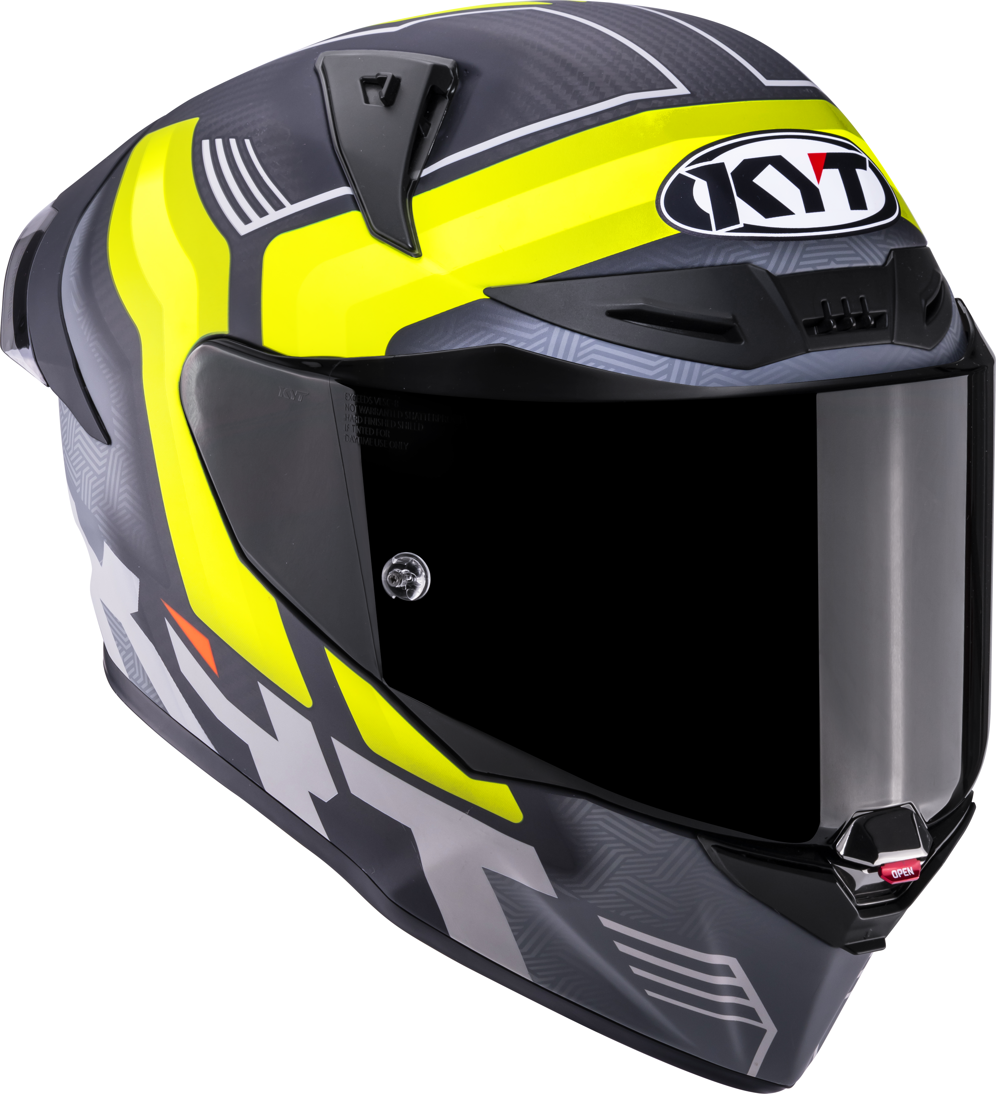 KYT R1R Racing Helm Carbon Accelerator Geel Y6R10010 