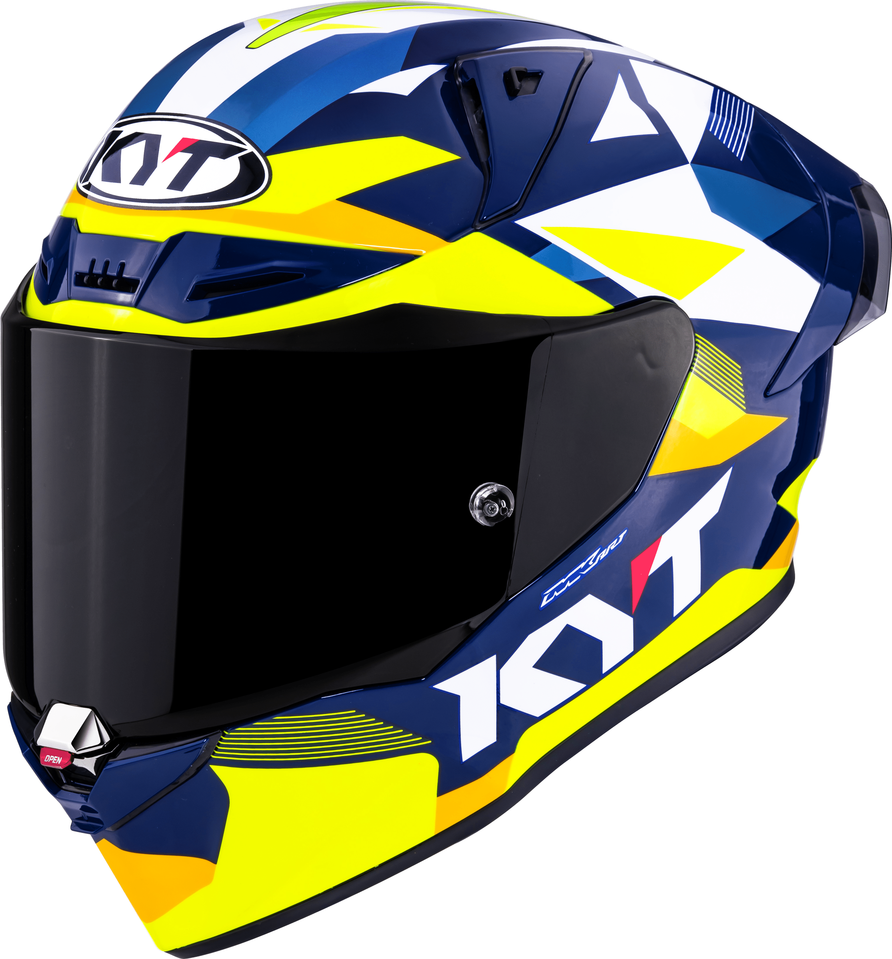 KYT R1R Racing Helm Carbon Diamond Blauw / Geel Y6R10005 