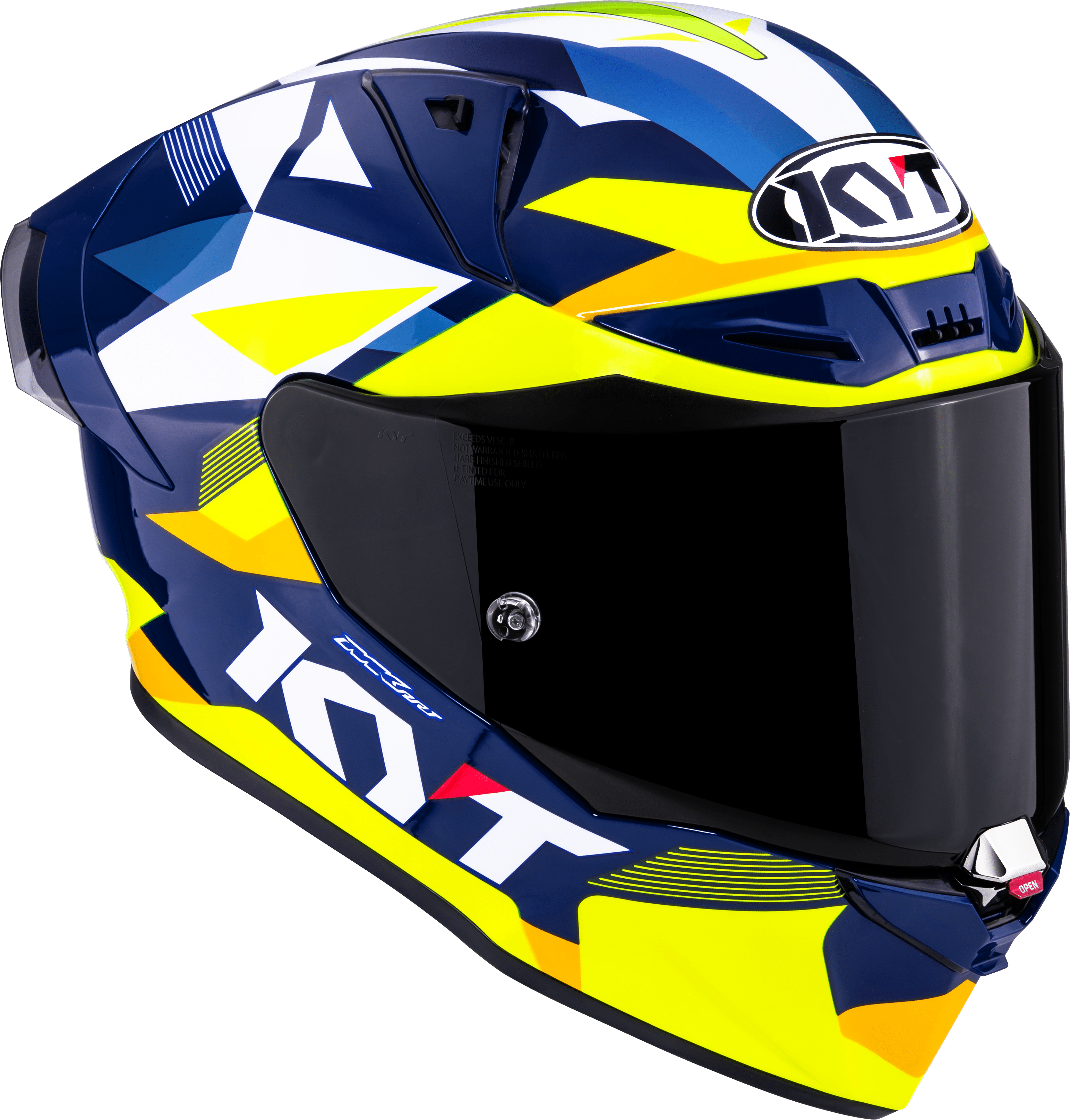 KYT R1R Racing Helm Carbon Diamond Blauw / Geel Y6R10005 