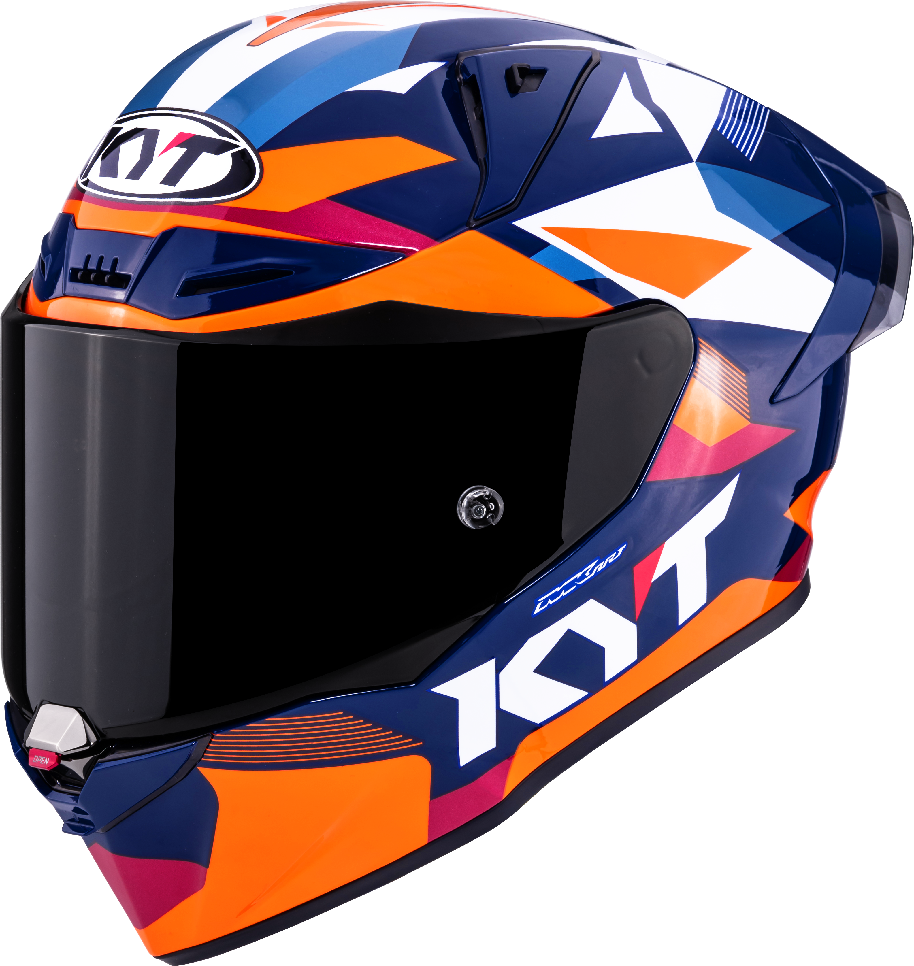 KYT R1R Racing Helm Carbon Diamond Blauw / Oranje Y6R10006 