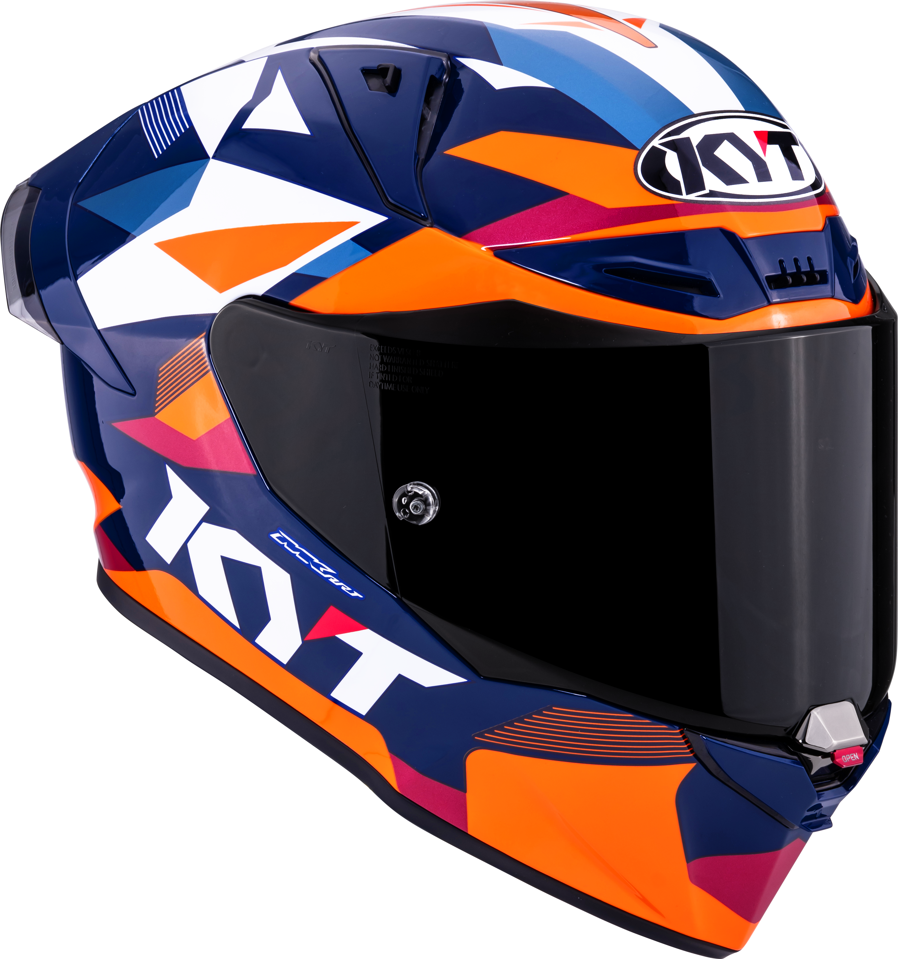 KYT R1R Racing Helm Carbon Diamond Blauw / Oranje Y6R10006 