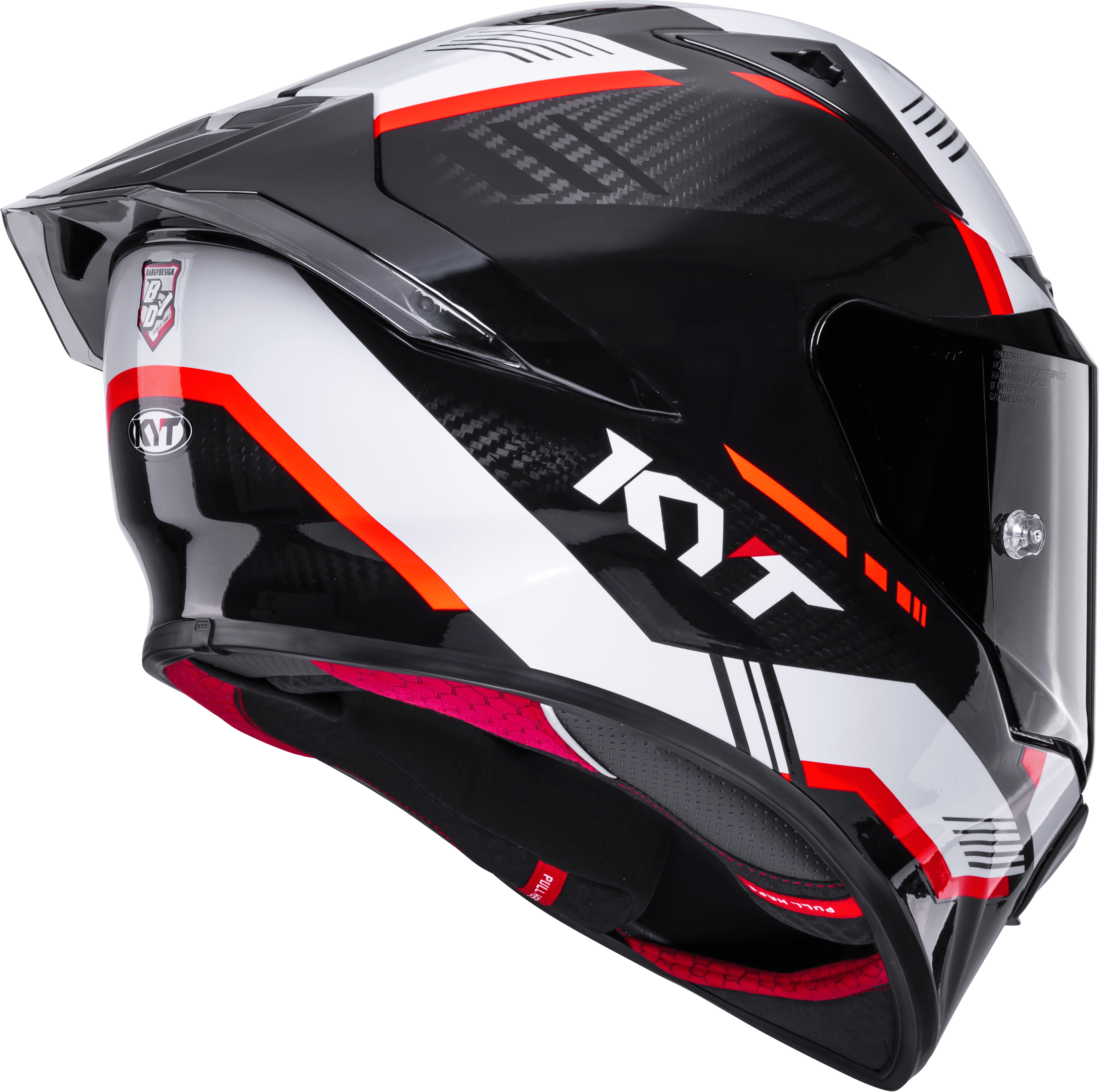 KYT R1R Racing Helm Carbon Zone Rood Y6R10007 