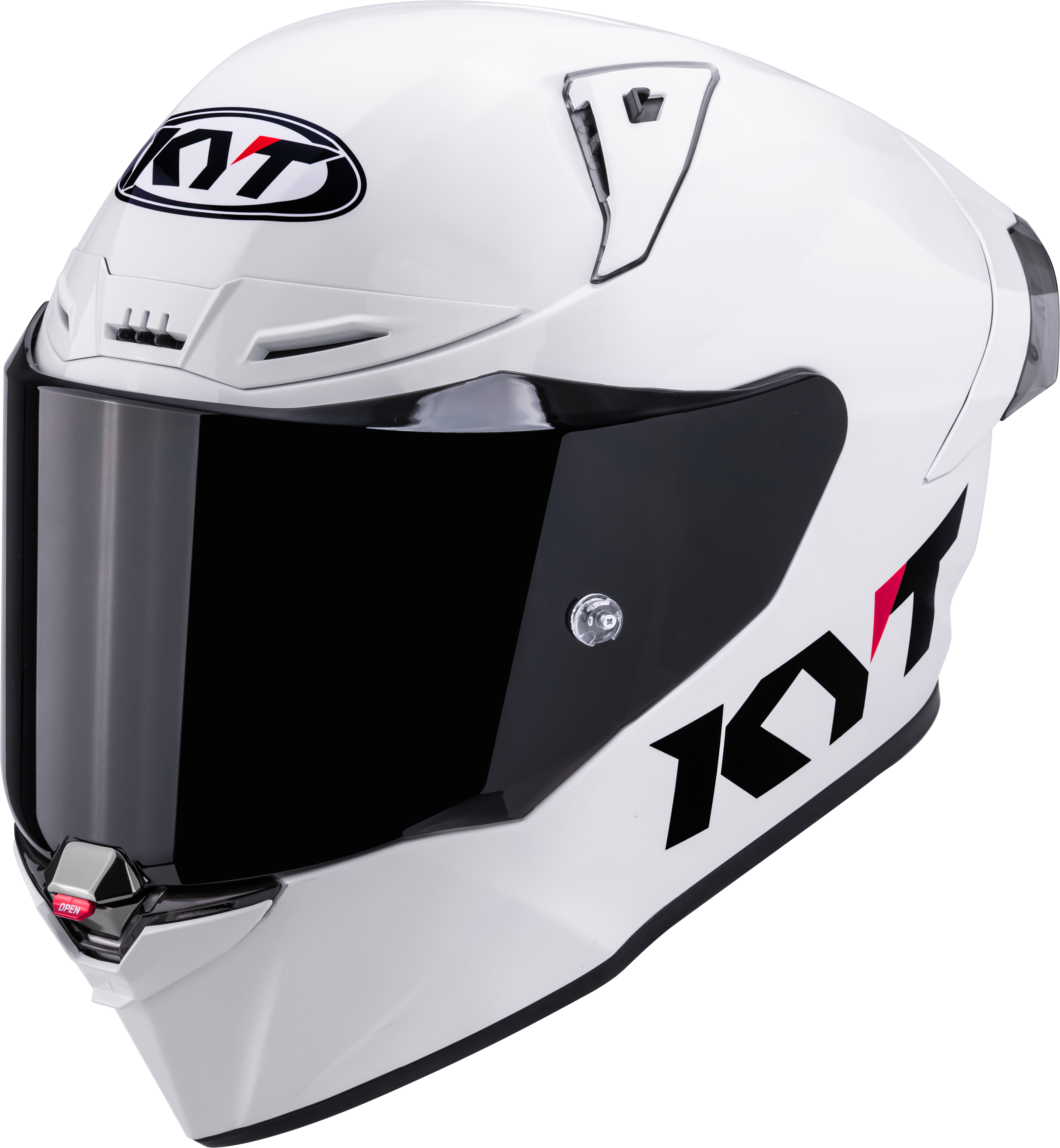 KYT R1R Racing Helm Plain wit glans Y6R100W3 