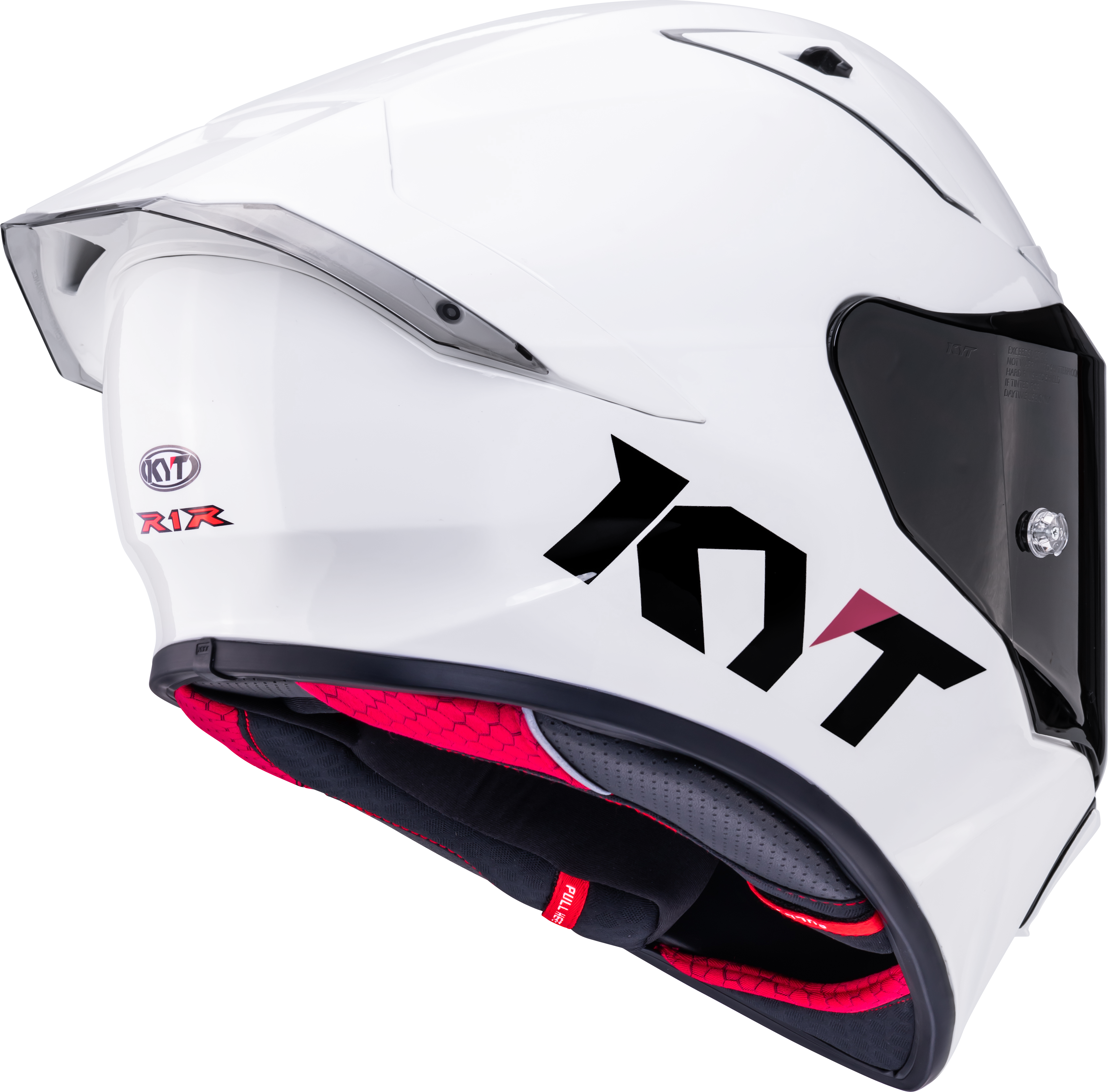 KYT R1R Racing Helm Plain wit glans Y6R100W3 